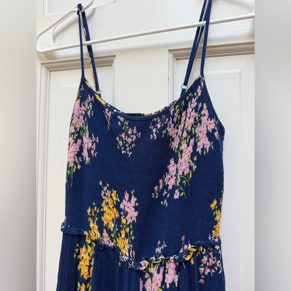 Lulus Fairytale Bliss Navy Blue Floral Print Skater Dress - Picture 4 of 11